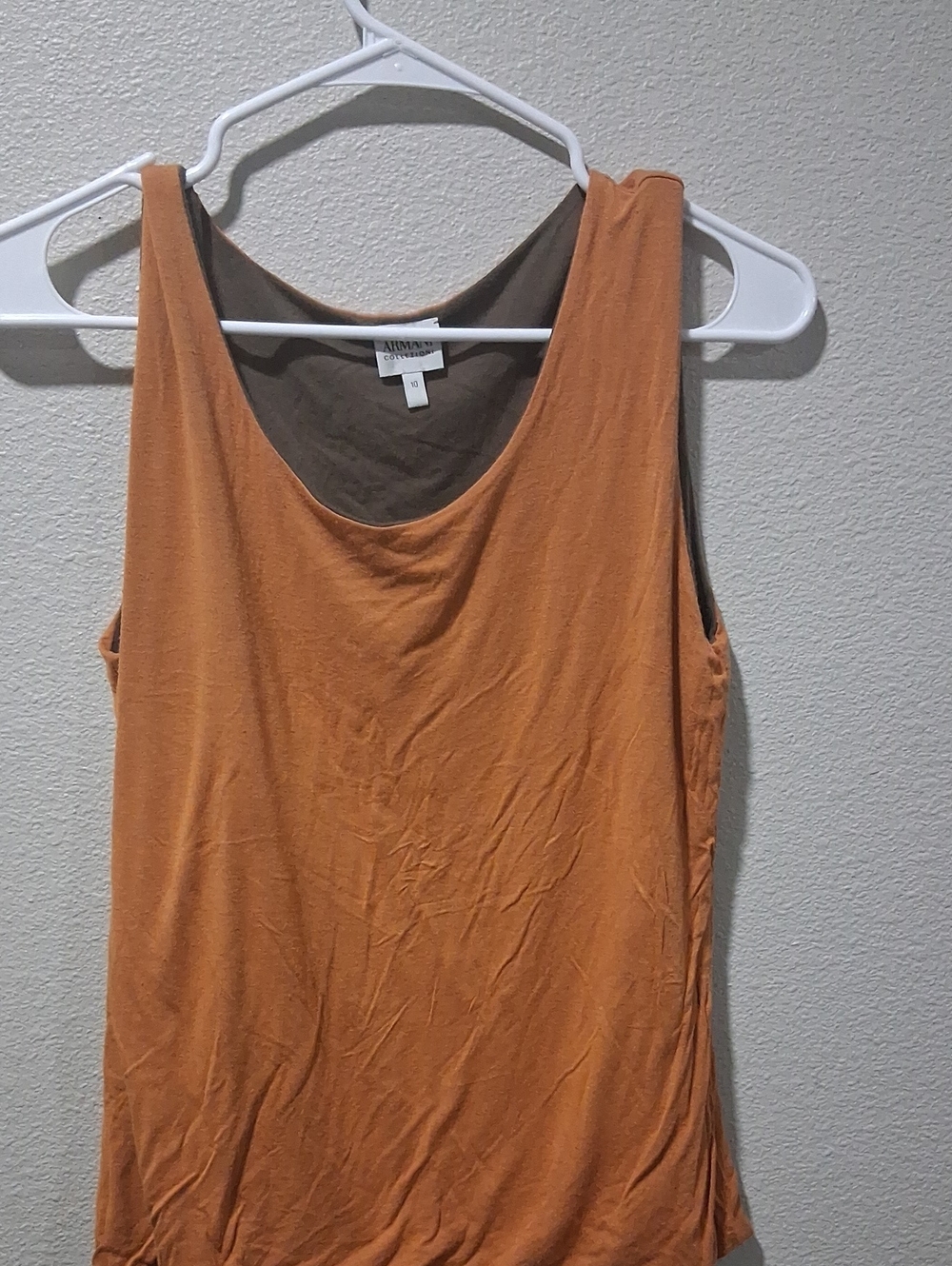 Armani Collezioni Reversive Scoop Tank - Rust Orange & Olive